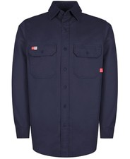 Mens FR Shirt Flame Resistant CAT2 6.5oz Lightweight Fire Retardant Welding