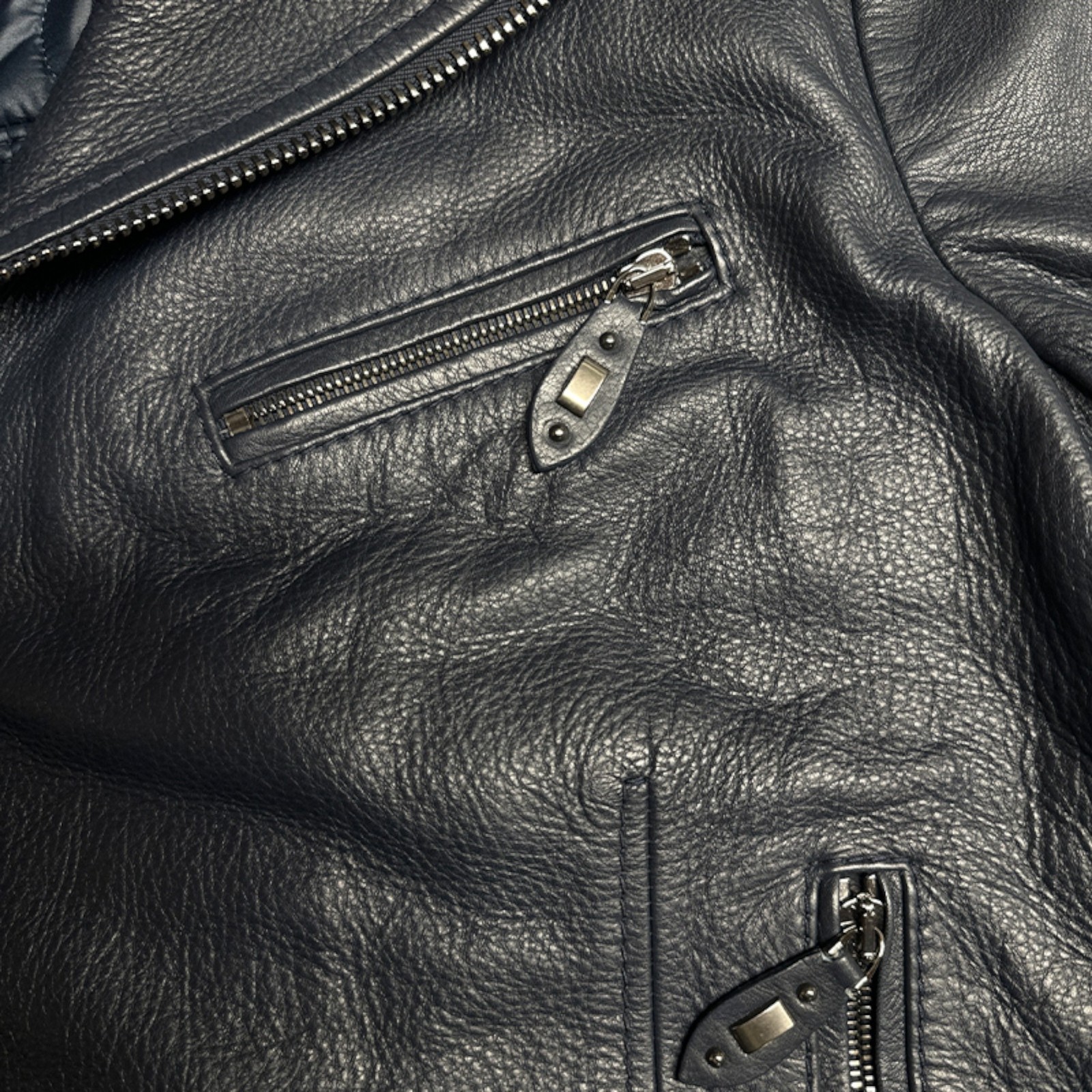 DIESEL BLACK GOLD LANCRET Womens Leather Jacket Size 10 Full Zipped Hooded Coat image 9