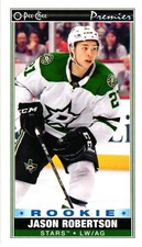 2020-21 OPC Dallas Jason Robertson Premier Rookie Tallboys RC card #P-38 SP. rookie card picture