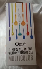 Ozeri OZUT1 11 piece all-in-one silicone utensil set multicolor 9"-12" with base