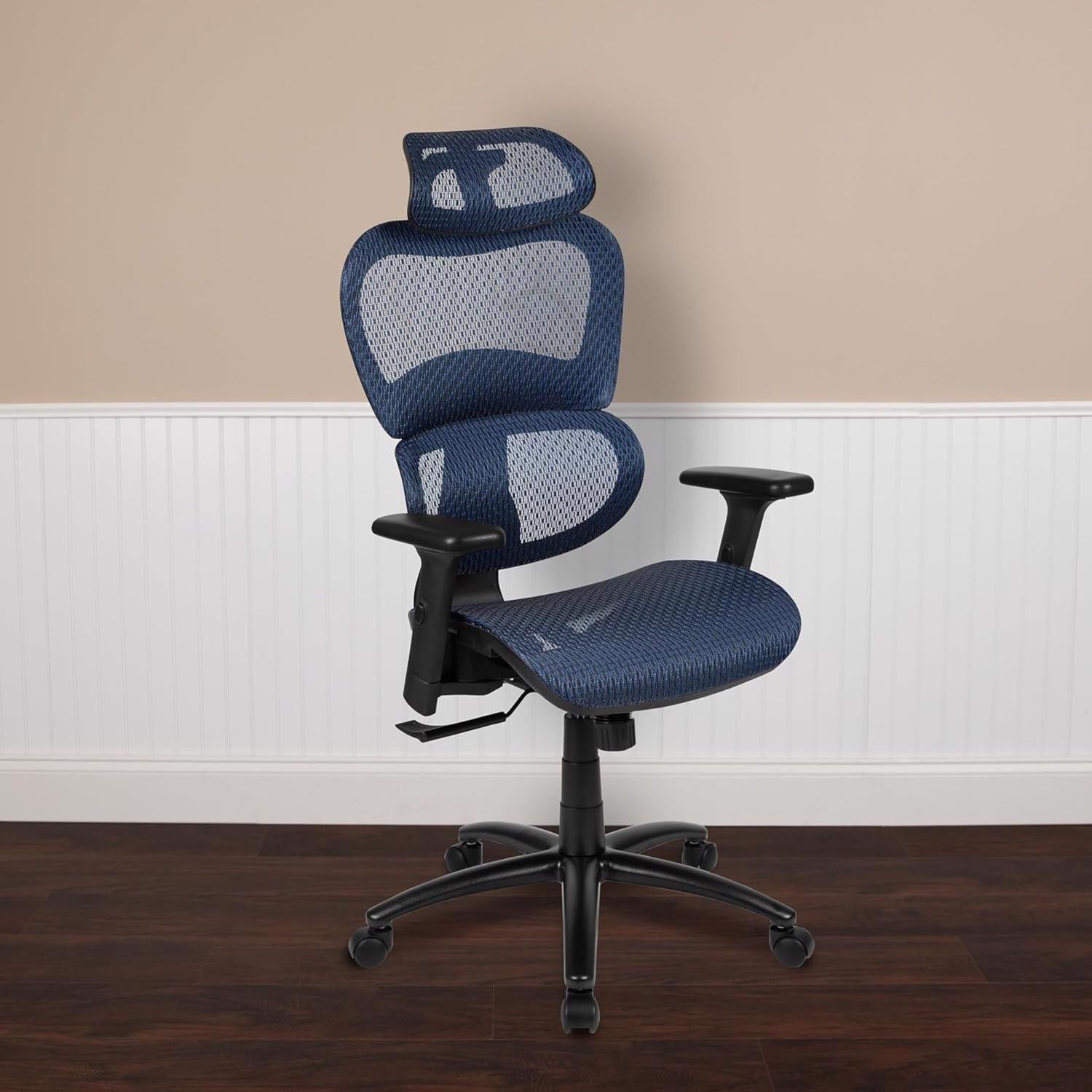 Back Office Chair Adjustable Headrest Lumbar Support Swivel