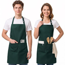Utopia Kitchen Bib Aprons 2 Pack Adjustable With 2 Pockets 100 2 Pack, Green