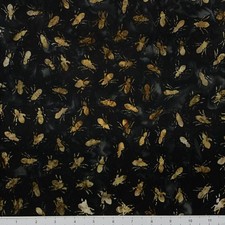 1 Yard Cut of Lunn Fabric Exclusive Ants Batik 100 Cotton 5471 Cocoa Black Tan