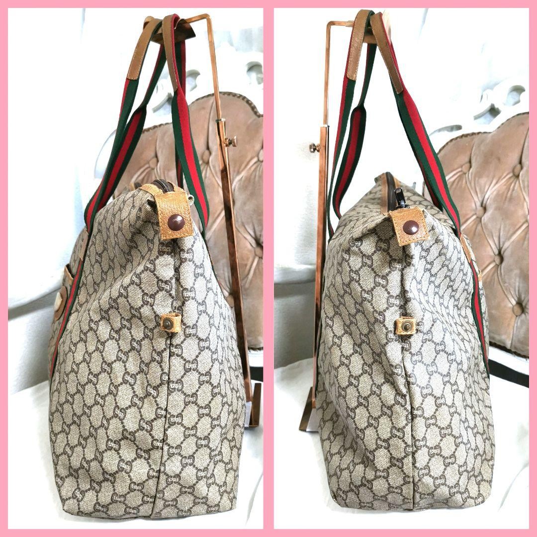 Gucci Sherry Line Shoulder Tote Bag Boston Style GG Pattern Used