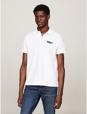 Tommy Hilfiger E4528 Men's Regular-Fit Hilfiger Stitch Logo Polo Shirt - White M