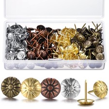 200 Pcs Upholstery Tacks 11 x 17 mm , Antique Brass, Gold, Red Copper, Silver