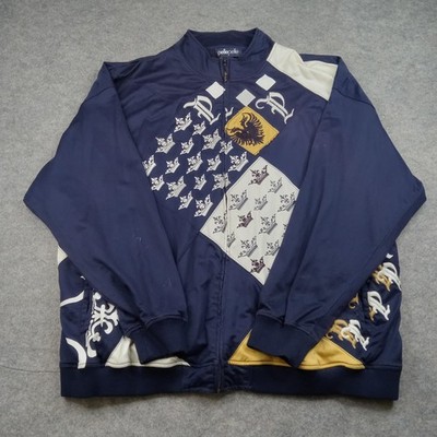 Pelle Pelle Jacket Mens 4XL Navy Blue Full Zip Track Crown Patchwork PP Logo