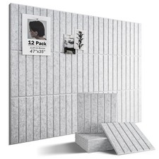 Large Cork Board 48x36 Inch Bulletin Board Felt Pin Boards Gray 12 PCS