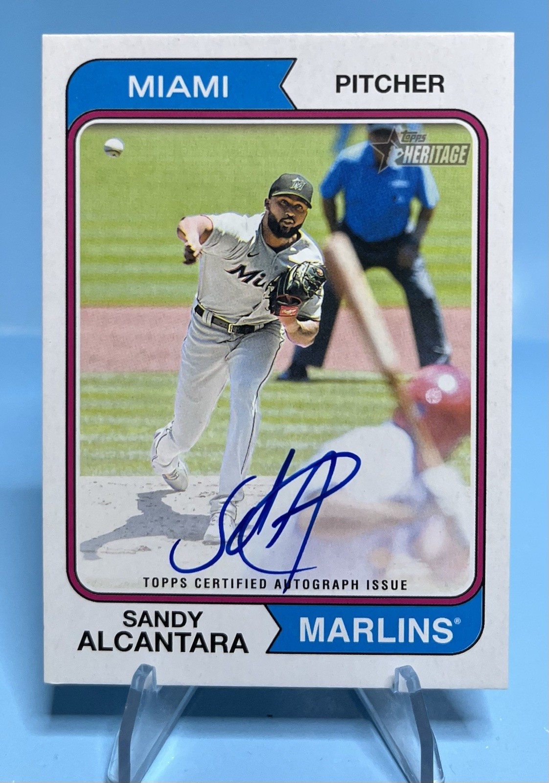 2023 Topps Heritage Real One Autographs Sandy Alcantara Auto Miami Marlins