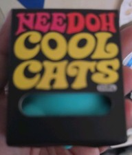 Schylling Nee Doh Cool Cats Teal Tear-Resistant Squeeze Ball Toy Fast Ship