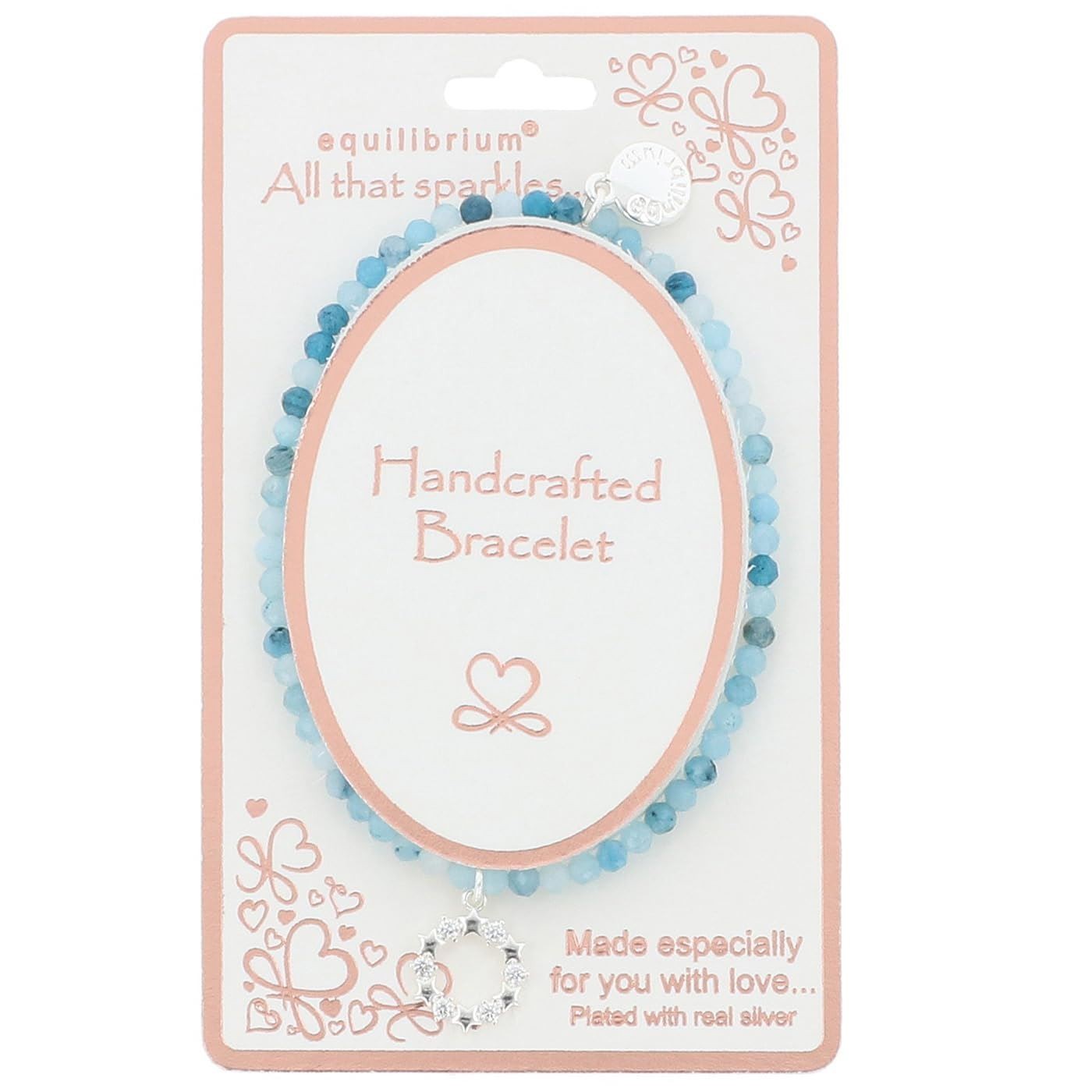 Equilibrium All That Sparkles Blue Beaded Star Charm Bracelet Gift Boxed
