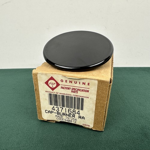 Whirlpool FSP 4371684 Genuine Black Burner Cap for Range Stove Cooktop OEM (Open box)