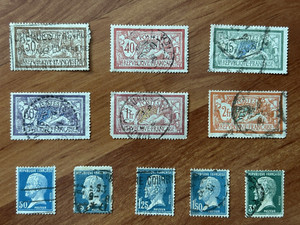 FRANCE: Early 1900's Liberty and Peace, Louis Pasteur - Group of 11 Diff. Stamps