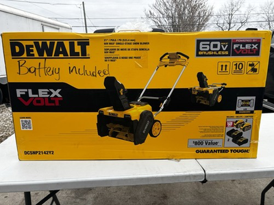 #ad #ad DEWALT 60V MAX FLEXVOLT DCSNP2142Y2 21quot; Single Stage 60 V Battery Snow Blower $850.00