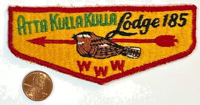 BOY SCOUT BSA OA ATTA KULLA KULLA 185 BLUE RIDGE SC FF S1 S1c FIRST FLAP 1960s!!