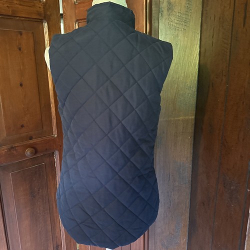 Laura Scott Puffer Vest Womens Medium Navy Quilted Lined Zip Snap Pockets EUC - Picture 4 of 6