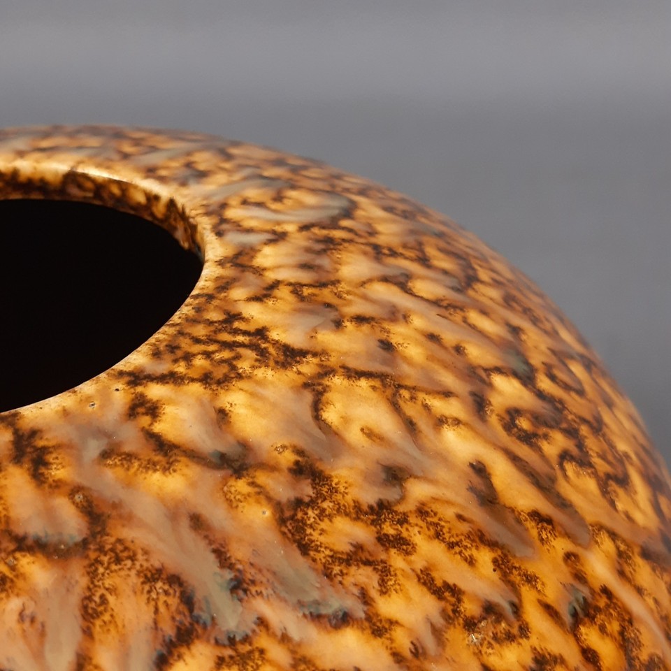 Sphere Vase Ceramic Design Turtle Shell Glaze Globe Space Age Vintage ...