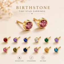 18  CARAT GOLD PLATED EAR PIERCING CERTIFIED STERILE STUDS EARRINGS SURGICAL