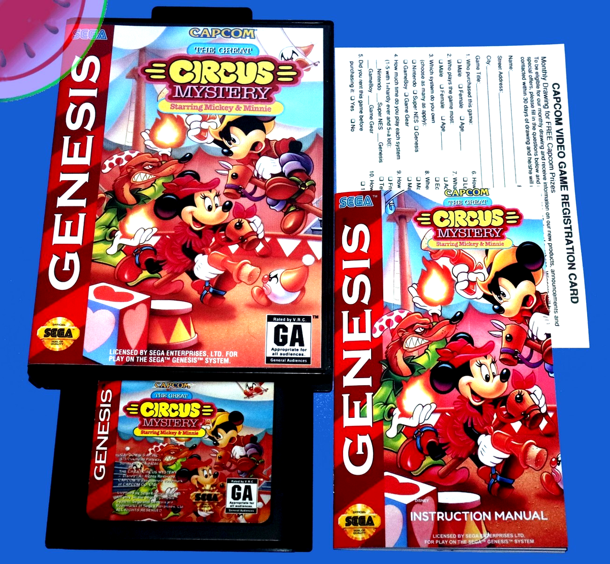 TESTED Sega GENESIS Mickey Mouse GREAT CIRCUS MYSTERY has NEW Box
