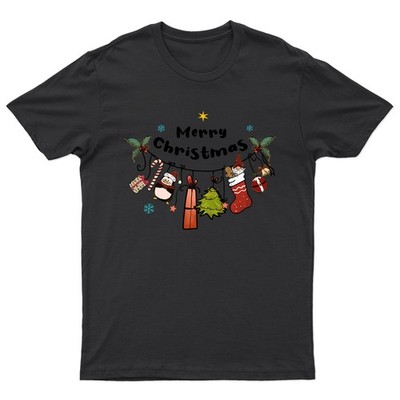 Frohe Weihnachten Feiertage Deko T-Shirt Unisex Geschenk Retro Saisonal Lustig