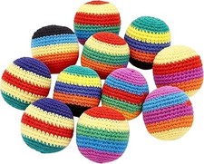 Crocheted Hacky Sack Footbag   1 Handmade Knit Footbag with Random Color