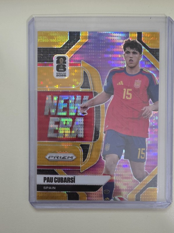 Panini 2026 Prizm FIFA World Cup Pau Cubarsi New Era Spain #14 Gold 01/10 F.O.P