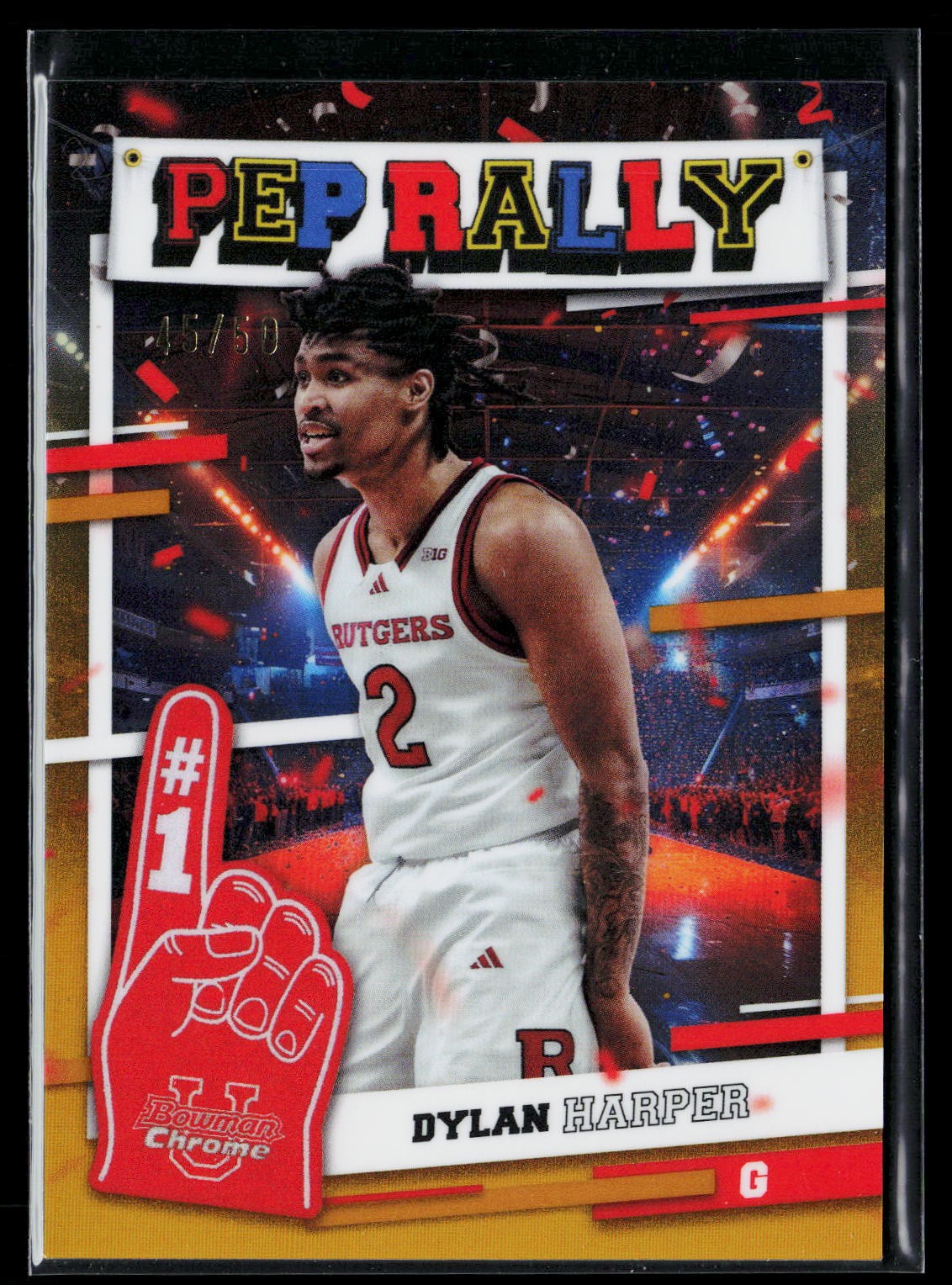 2024-25 Bowman Chrome Dylan Harper Pep Rally Gold Refractor #45/50 Rookie