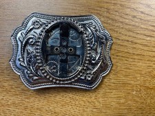 Gold Tone Belt Buckle with Empty Cabochon