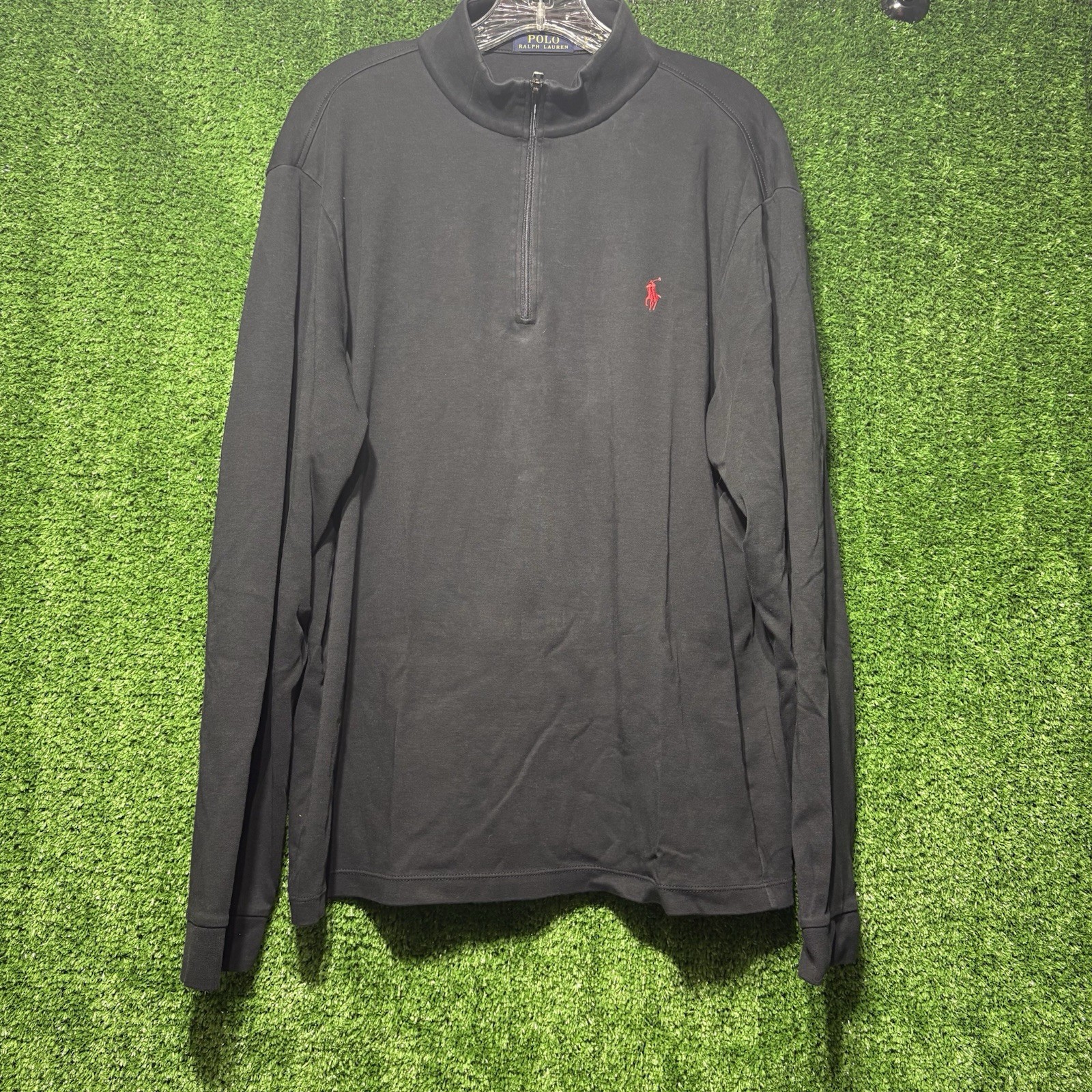 Polo uomo Ralph Lauren Little Pony leggera quarto zip giacca uomo XL nero