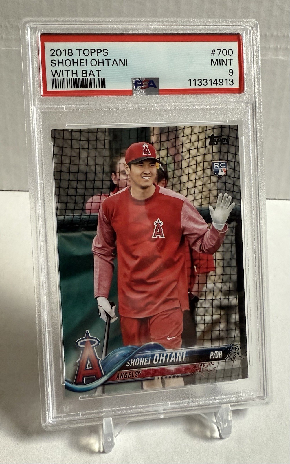 2018 Topps Series 2 Shohei Ohtani RC SP Photo Variation #700 PSA 9 With Bat
