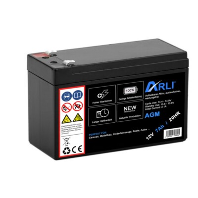 AGM Akku 12V 7 Ah 20HR Universal Blei Batterie 7000 mAh Wartungsfrei Bleiakku 