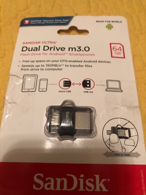SanDisk Ultra 64GB Dual Drive m3.0 for Android Devices and Computers (SDDD3-0...