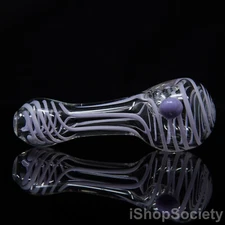 4.5" Clear Neon Color Lines Tobacco Smoking Pipe Thick Collectible Pipes - P552A