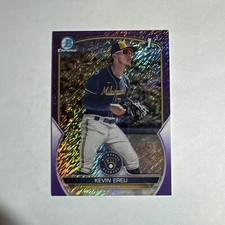 2023 Bowman Chrome Purple Shimmer Refractor Kevin Ereu Rc #BCP-229 /250 Brewers