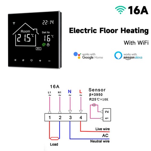 Tuya WiFi Smart Thermostat Electric Floor Heating Water/Gas Boiler Fahrenheit/ - Picture 11 of 16