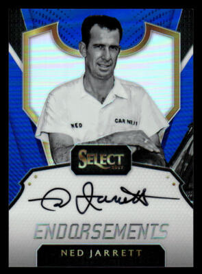 Ned Jarrett 2017 Panini Select #E-NJ Endorsements Blue Prizms #/50