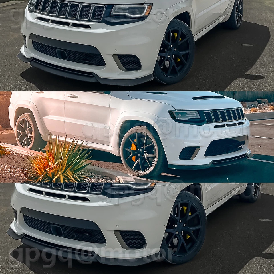 Labio de parachoques delantero negro brillante V5 para Jeep Grand Cherokee SRT/Trackhawk 2017-2021 Foto 2 de 4