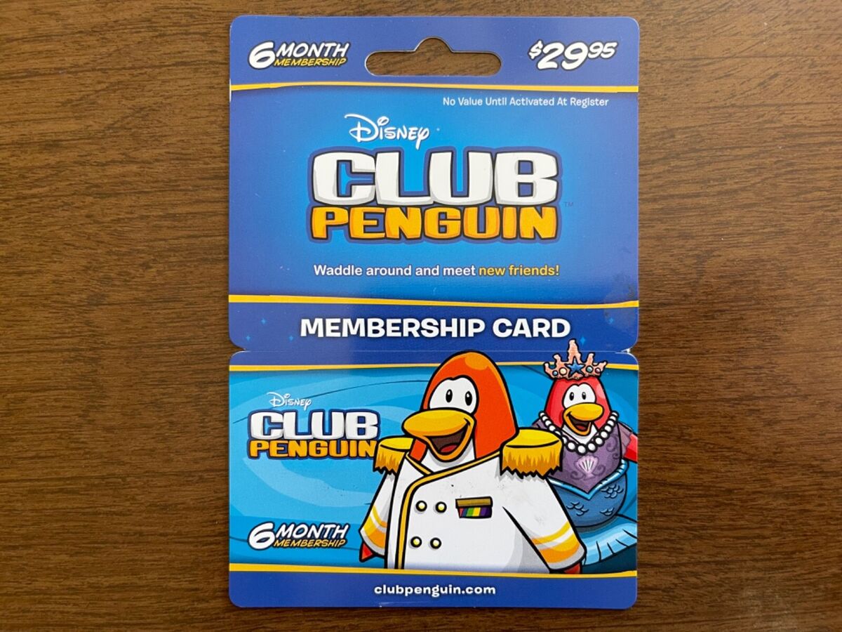 Disney Club Penguin Online Game Membership Card NOT ACTIVATED $0