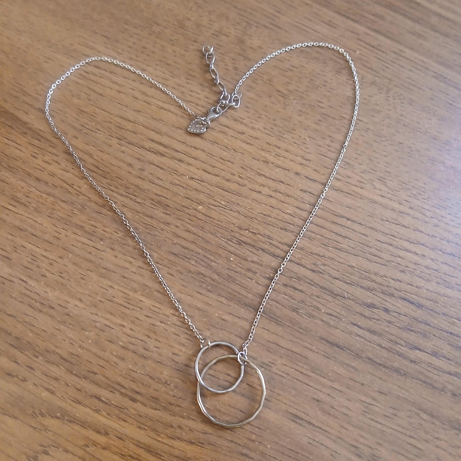 Necklace Interlocking Circle Ring Pendant Gold To… - image 1