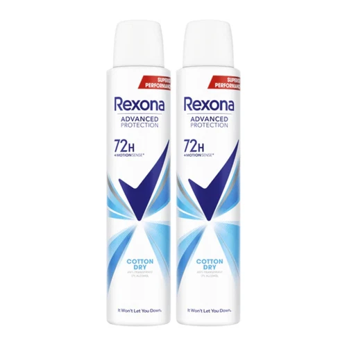 Rexona Advanced Protection Cotton Dry 72H Deodorant Spray, 6.7 oz. Pack of 2