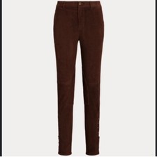 Lauren Ralph Lauren Brown Suede Ankle Pants 8