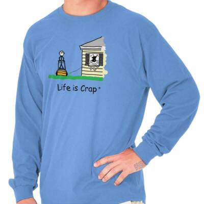 Life Is Crap Bad Day Unlucky Funny Gift Idea Long Sleeve T Shirts Tees For Men