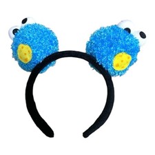 USJ Sesame Street Cookie Monster Headband Fluffy Universal Studios Japan Pom Pom