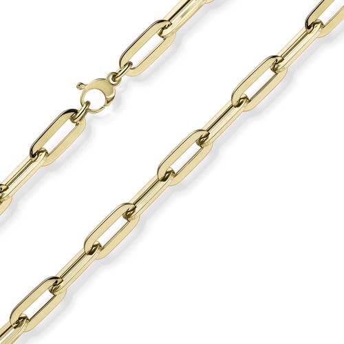 Collana A Catena In Oro Giallo 14 Carati (585) – Larghezza 4 Mm, Lunghezza Personalizzabile, Elegante E Unisex, Regalo Perfetto - 2