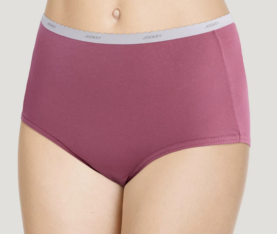 Women's Jockey 3-Pack Brief Classic Comfort (Plum/Floral) Cotton Underwear - Image 2 of 3