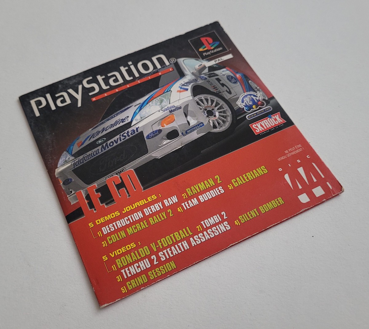 CD De Démo PlayStation 1 – Euro Demo 44 (Destruction Derby Raw, Rayman 2) – PAL, Bon état