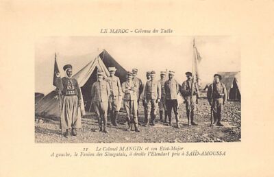 Morocco - Column of the Tadla 1913 - Colonel Mangin & his General Staff - Pennant