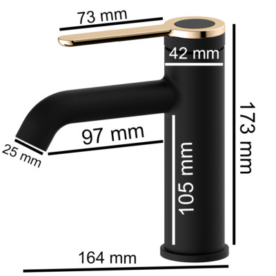 Waschtischarmatur Schwarz Messing Elegant Badarmatur Goldgriff Wasserhahn Mischbatterie