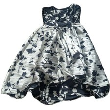 Shoshanna Isabell Strapless Dress Midnight Evening Gown Ivory Black Floral 10