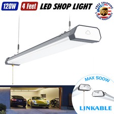 4FT LED Shop Light 100W 120W 5000K Daylight Tube Fixture Ceiling Lights Linkable